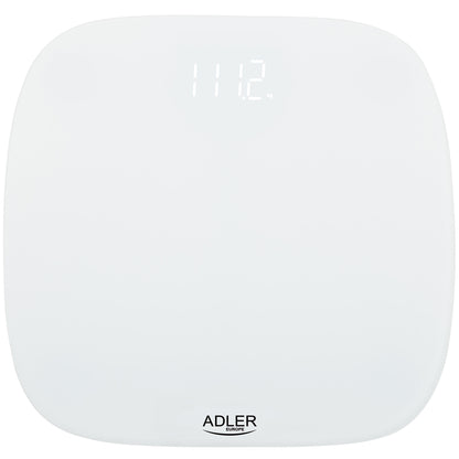 Báscula De Baño Digital Alta Precisión 180kg, Pantalla Led Apagado Automático, Vidrio Templado Adler Ad8176 Blanco