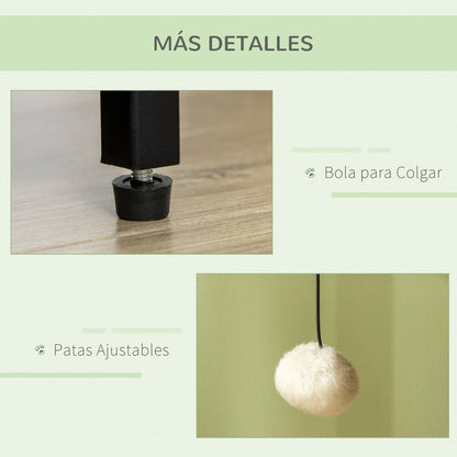 Pawhut Mueble Arenero Para Gatos Con Puerta Bola De Juguete 80x48x55 Cm Roble_5