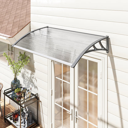 Outsunny Tejadillo De Protección 110x60 Cm Para Puertas Y Ventanas Transparente_1
