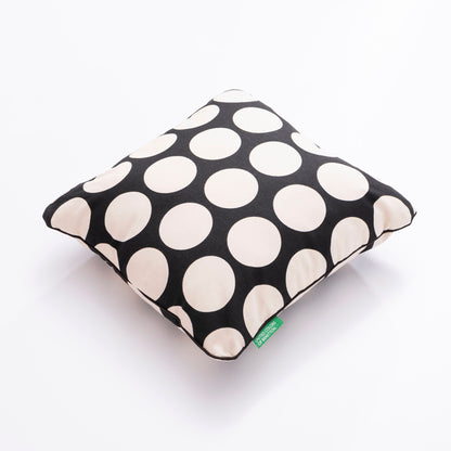 Cojin Relleno 40x40cm 300gsm Poliester 100% Algodon Canvas Topos Negros Benetton