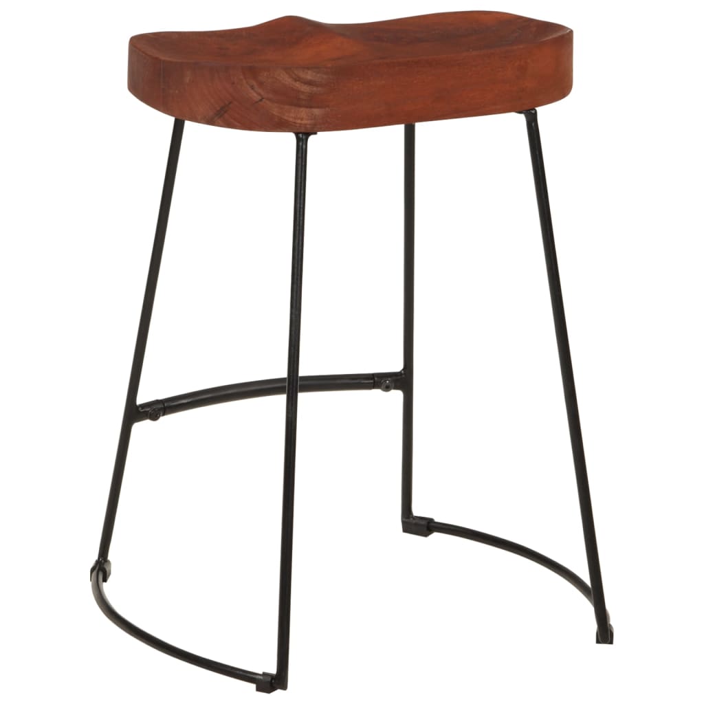 Taburetes De Bar Gavin 2 Uds Madera Mango Maciza 45x38x53 Cm_4