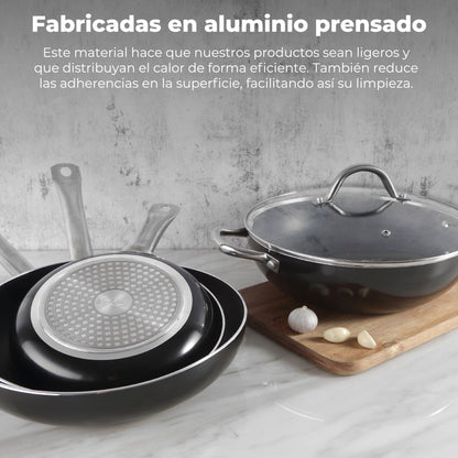 Sartén san Ignacio Serie Professional Chef 20x4.5cm En Aluminio Prensado.