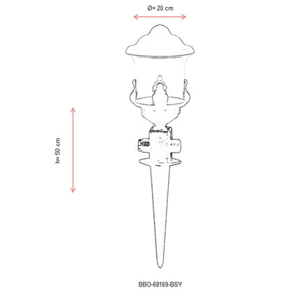 Aplique De Pared Tridente Para Exterior, Abs , Negro, 20x20x50, Casquillo E 27 Max 60 W_2