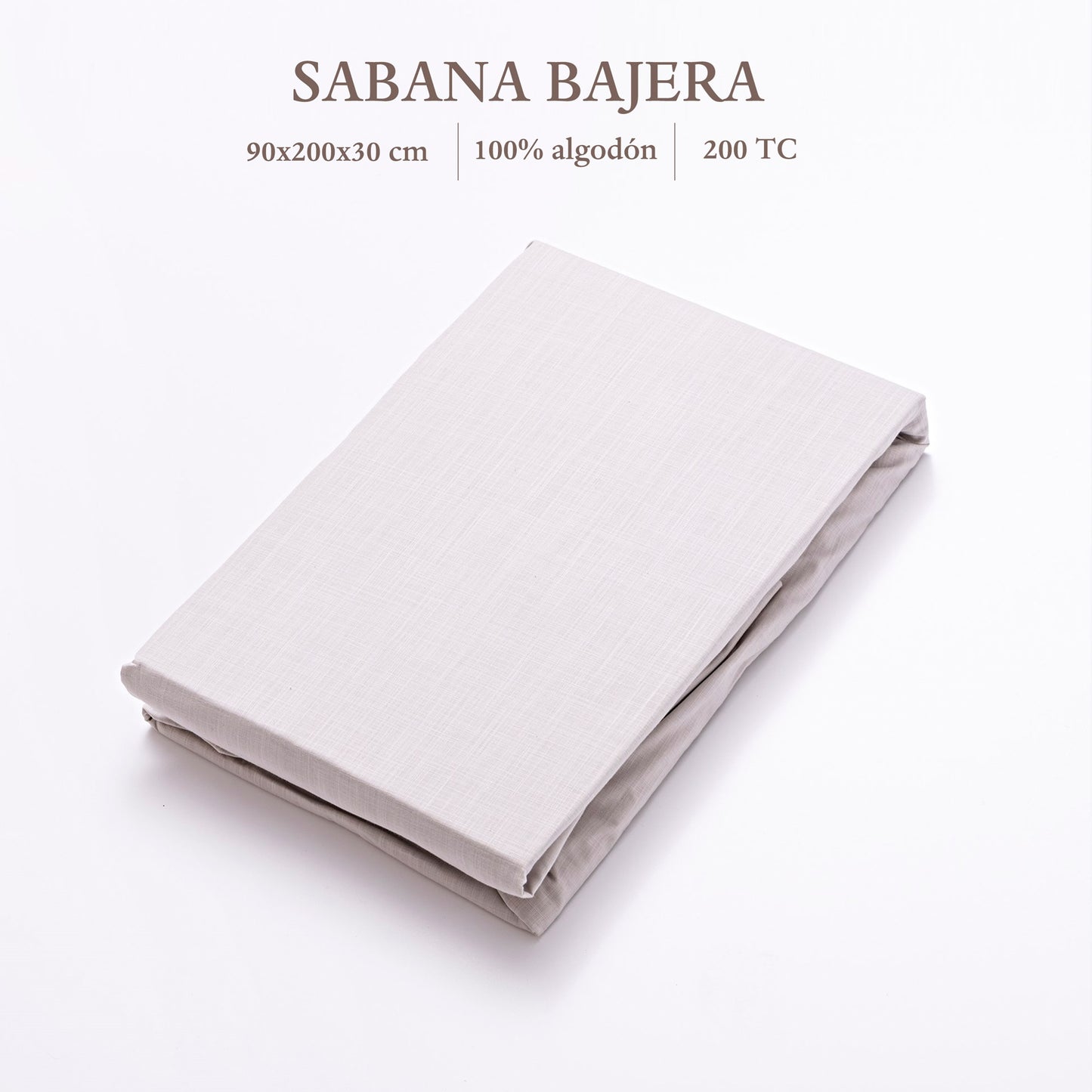Sábana Bajera 90x200+30cm 100% Algodón Gris Claro Scalpers Home_1