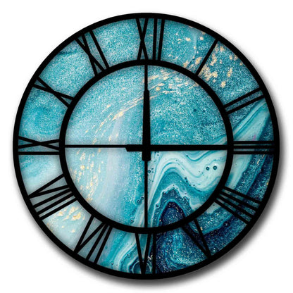 Reloj Mdf Decorativo Azul_0