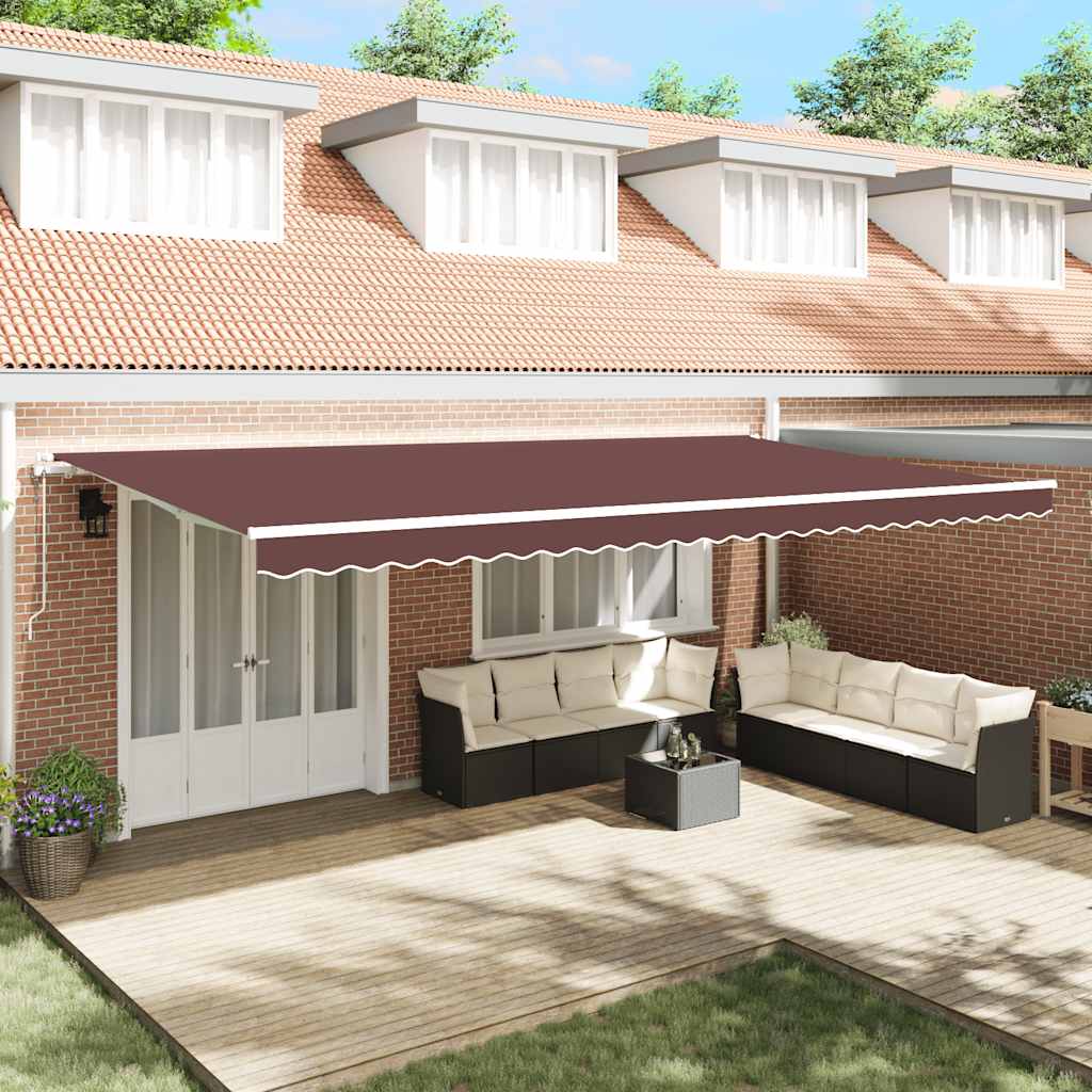 Toldo Retráctil Automático Marrón 600x300 Cm_1