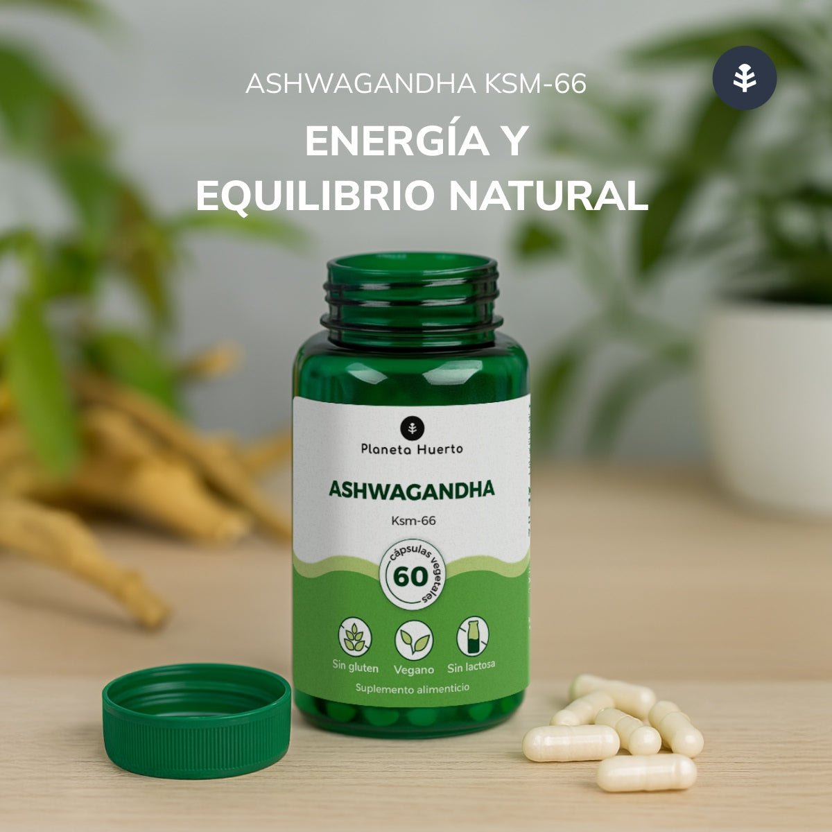 Pack 2x Ashwagandha KSM-66 Planeta Huerto 60 cápsulas