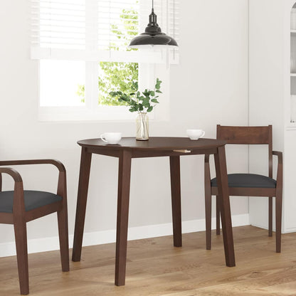 Mesa De Comedor De Madera Maciza De Caucho Marrón_1