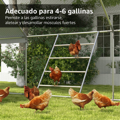 Pawhut Percha Para Gallinas De 4 Niveles Para 4-6 Gallinas 140x86 Cm Natural_5