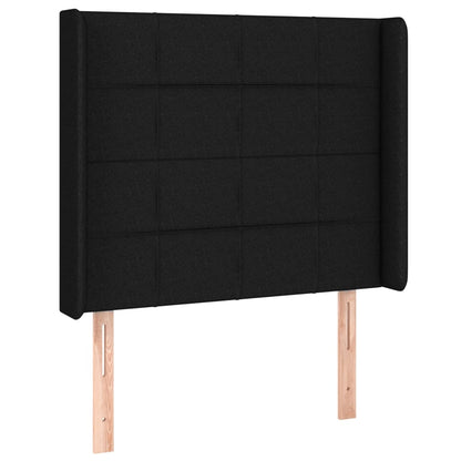 Cama Box Spring Colchón Y Luces Led Tela Negro 100x200 Cm / Vetonek_5