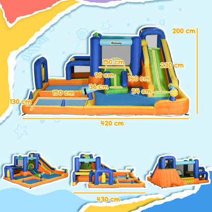 Outsunny Castillo Hinchable Infantil 7 En 1 Con Tobogán 430x420x200cm Multicolor_2