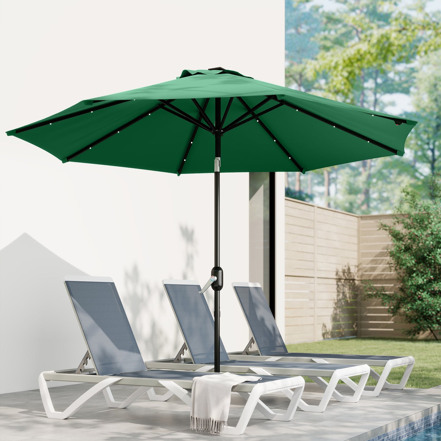 Outsunny Toldo De Recambio De Sombrilla De 3 M Con Ventilación Superior Verde_1
