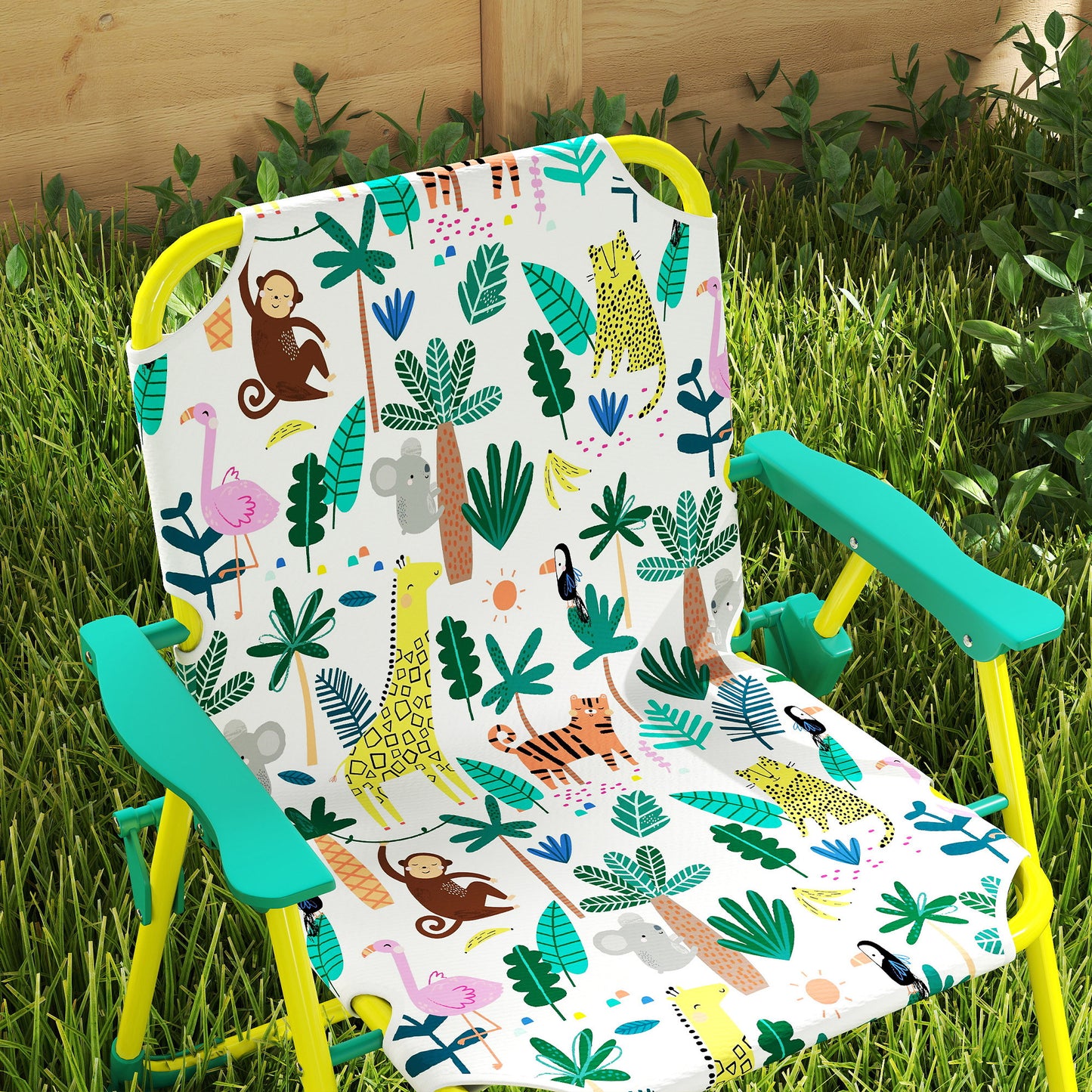 Aiyaplay Conjunto De Mesa Y Sillas Infantil De Jardín De 4 Piezas Verde_4