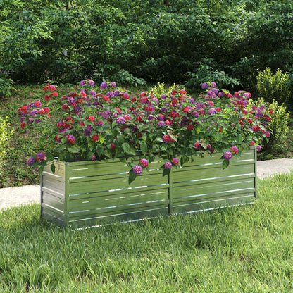 Arriate De Acero Galvanizado Plateado 160x40x45 Cm_1