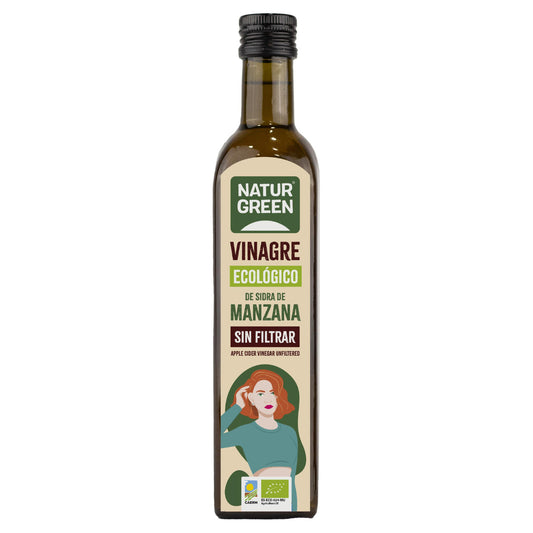 Vinagre de Sidra de Manzana Bio sin filtrar NaturGreen 500 ml