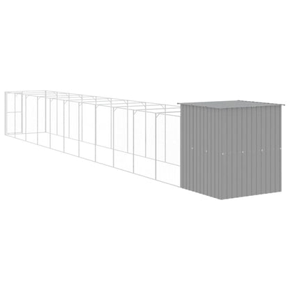 Vidaxl Caseta Perro Corral Acero Galvanizado Gris Claro 165x1271x181cm_4