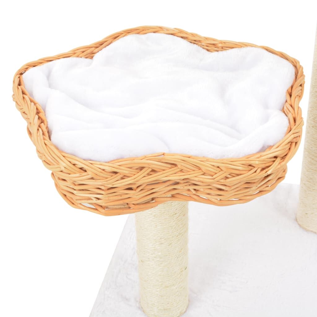 Vidaxl Rascador Para Gatos Con Poste De Sisal Madera Natural De Sauce_4