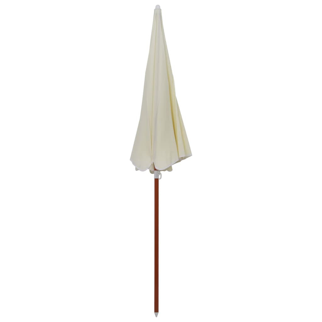 Vidaxl Sombrilla Con Palo De Acero Blanco Arena 240 Cm_1
