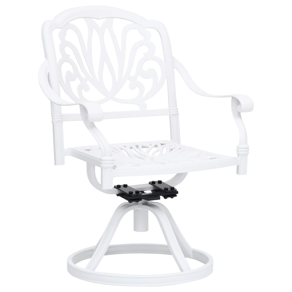 Vidaxl Mesa Y Sillas De Bistró 5 Piezas Aluminio Fundido Blanco_3