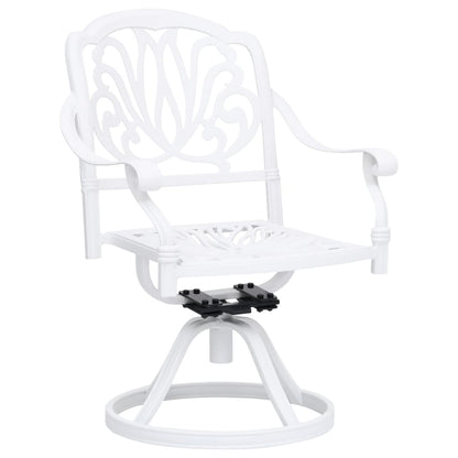 Vidaxl Mesa Y Sillas De Bistró 5 Piezas Aluminio Fundido Blanco_3