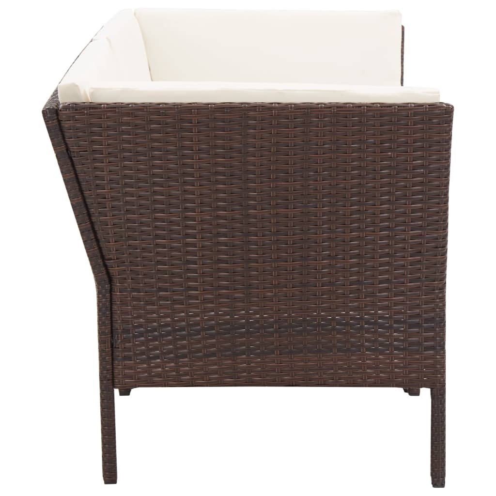 Vidaxl Set Muebles De Jardín 6 Piezas Y Cojines Ratán Sintético Marrón_4