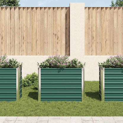 Arriate De Jardín De Acero Galvanizado Verde 100x40x77 Cm_2