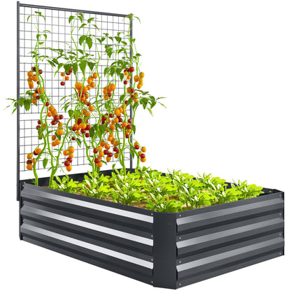 Outsunny Jardinera Con Celosía Para Plantas Trepadoras Y Fondo Abierto Gris_0