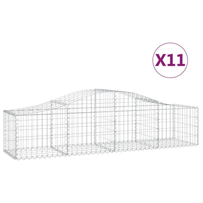 Cestas De Gaviones 11 Uds Forma De Arco Hierro 200x50x40/60 Cm_0