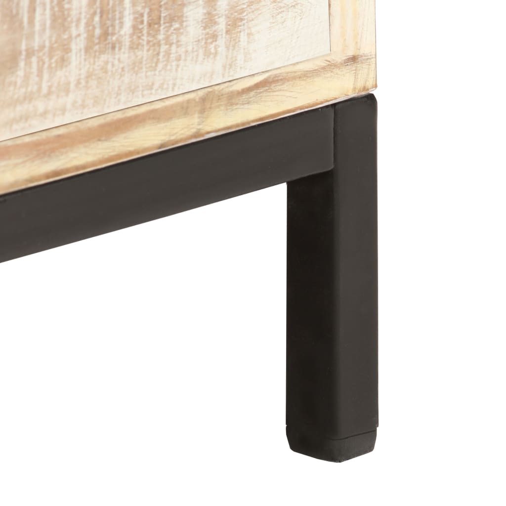 Mesita De Noche De Madera Maciza De Acacia 40x30x50 Cm_4