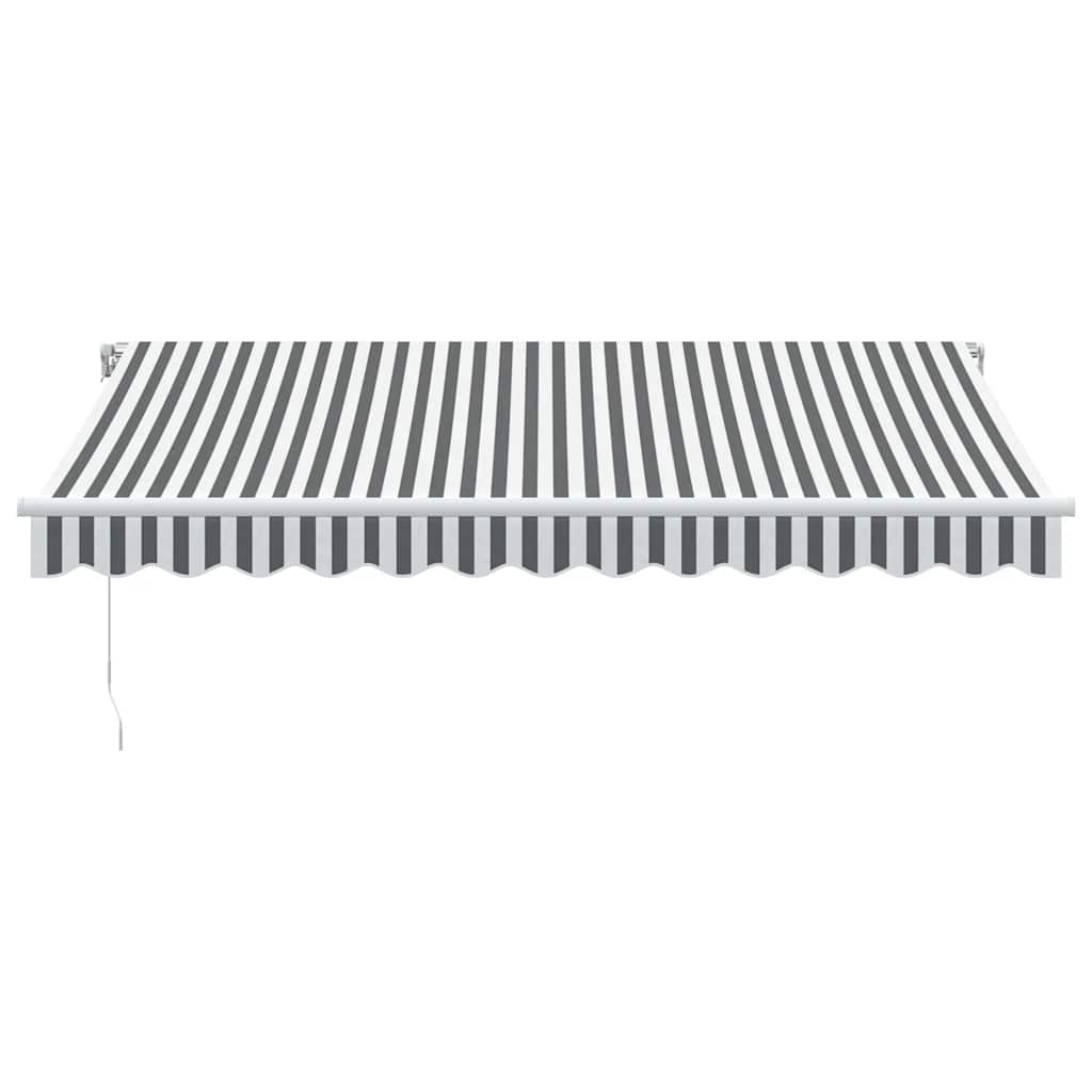 Toldo Retráctil Manual Gris Antracita Y Blanco 350x250 Cm_2