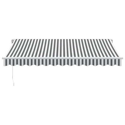 Toldo Retráctil Manual Gris Antracita Y Blanco 350x250 Cm_2