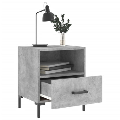 Mesita Noche 2 Uds Madera Ingeniería Gris Hormigón 40x35x47,5cm_1