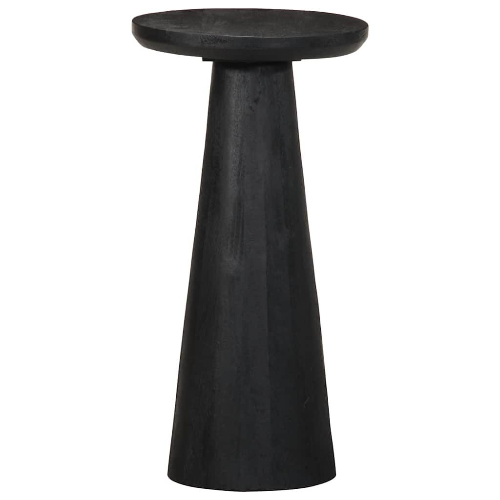 Mesa Auxiliar Madera Maciza De Mango Negra Ø30x60 Cm_1
