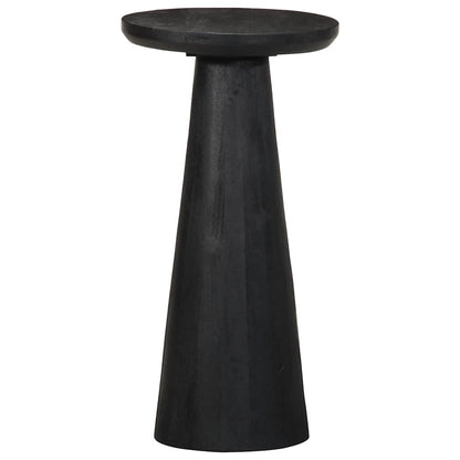 Mesa Auxiliar Madera Maciza De Mango Negra Ø30x60 Cm_1