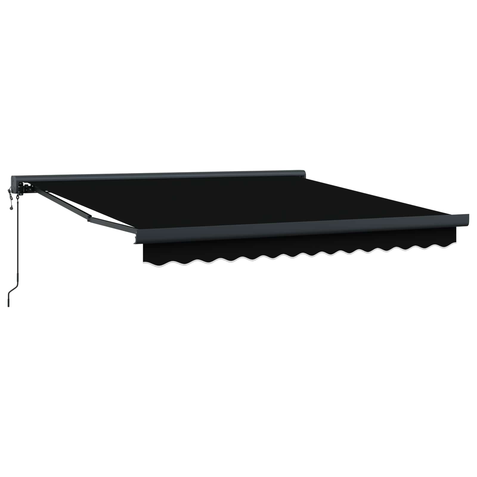 Toldo Retráctil Negro 300 X 250 X 165 Cm Tela Y Metal_3