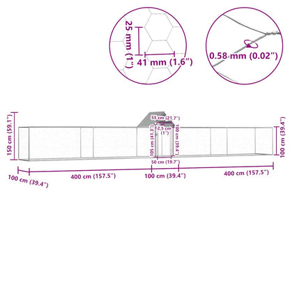 Vidaxl Gallinero Acero Galvanizado 9x1x1,5 M_2