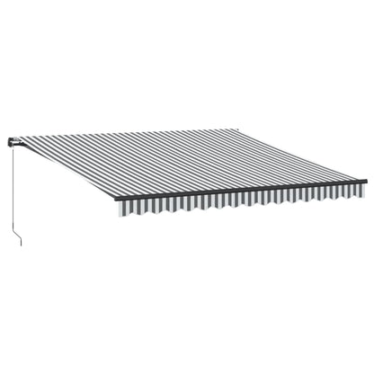 Toldo Retráctil Manual Con Luz Led Antracita Y Blanco 400x350cm_0
