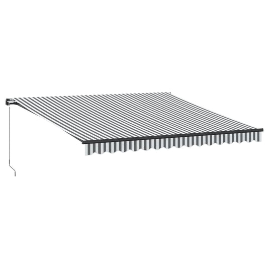 Toldo Retráctil Manual Con Luz Led Antracita Y Blanco 400x350cm_0