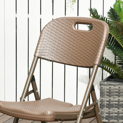 Outsunny Conjunto Mesa Y 6 Sillas De Jardín Diseño De Imitación De Ratán Marrón_3