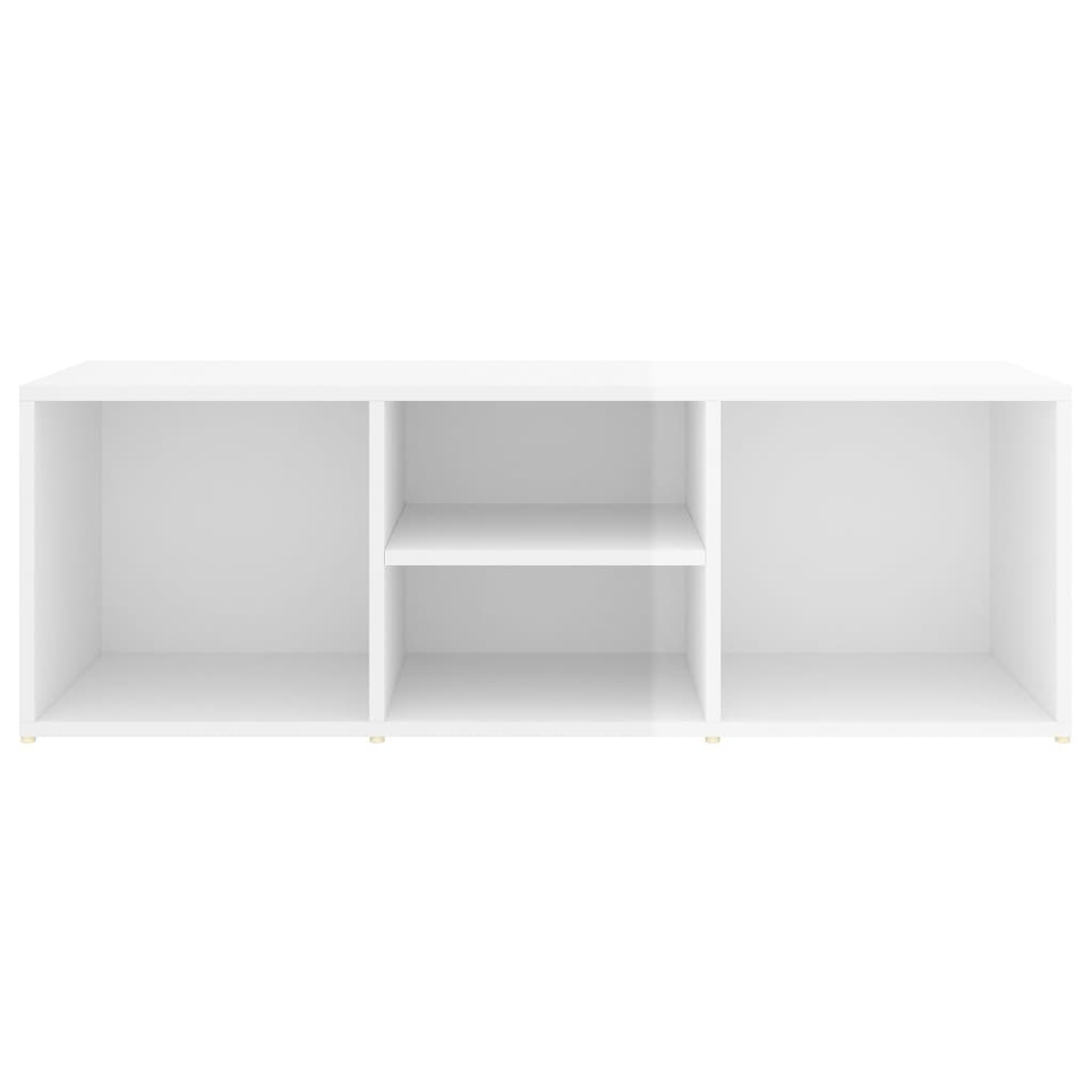 Vidaxl Banco Zapatero Madera Contrachapada Blanco Brillo 105x35x35 Cm_5
