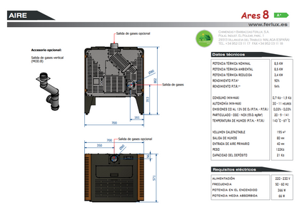Bricosol Estufa De Pellets Ares 8 Negro De Ferlux_4