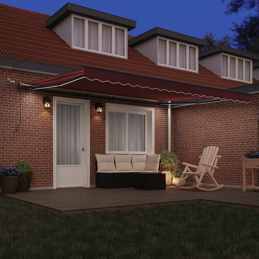 Toldo Retráctil Automático Con Luces Led Marrón 450x300 Cm_2