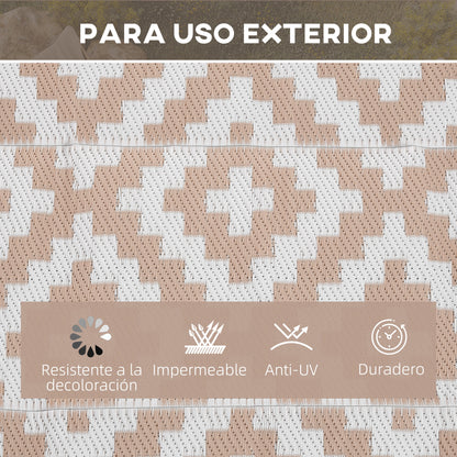 Outsunny Alfombra De Exterior 182x274 Cm Con Patrón Geométrico De Rombos_4