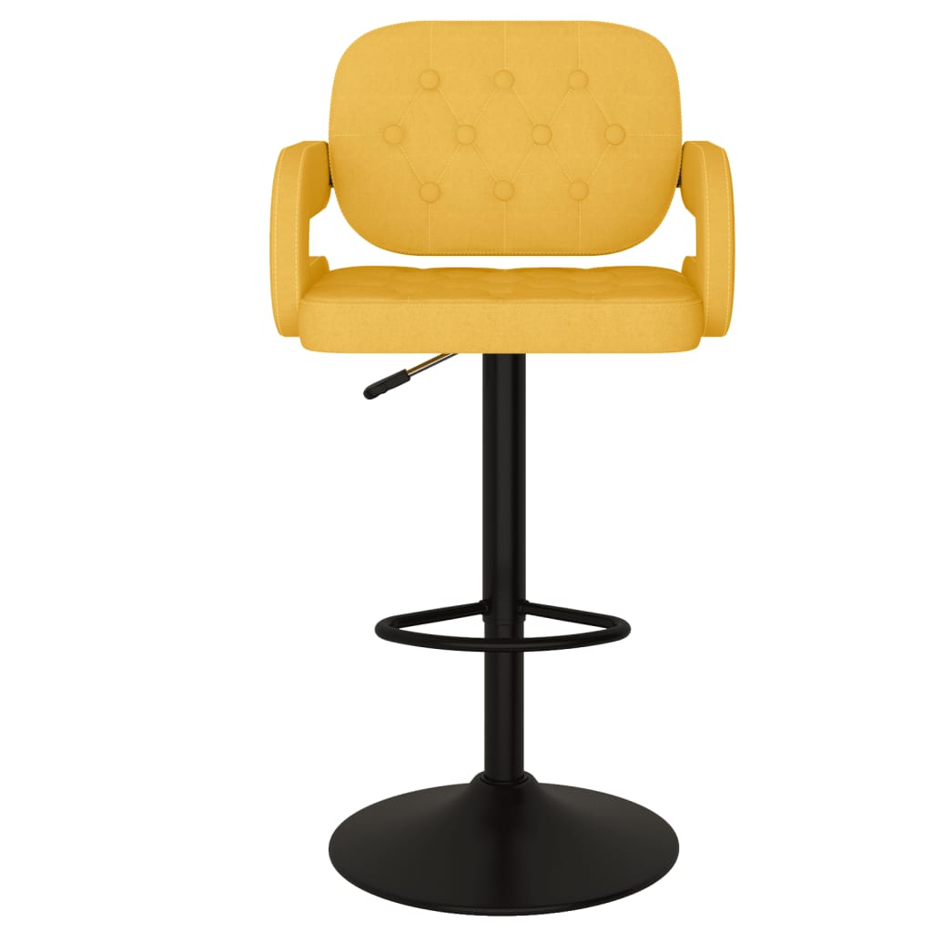 Taburetes De Cocina 2 Unidades Tela Amarillo Mostaza_1