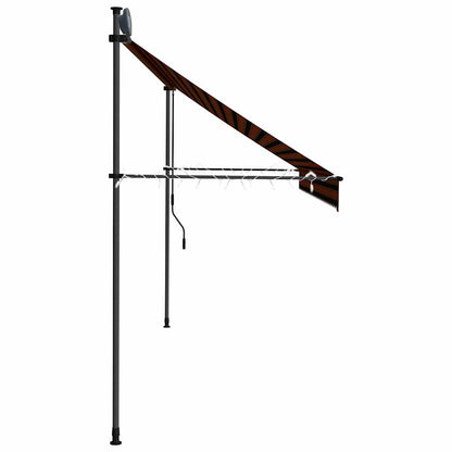 Toldo Manual Retráctil Con Led Naranja Y Marrón 350 Cm_4