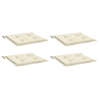 Vidaxl Cojín Silla Jardín Respaldo Bajo 4 Uds Tela Oxford Crema_0
