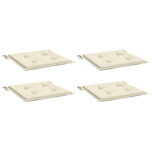 Vidaxl Cojín Silla Jardín Respaldo Bajo 4 Uds Tela Oxford Crema_0