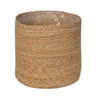 Macetero Semirígido Redondo - Cubremacetas De Yute Natural 25 X 25  Cm