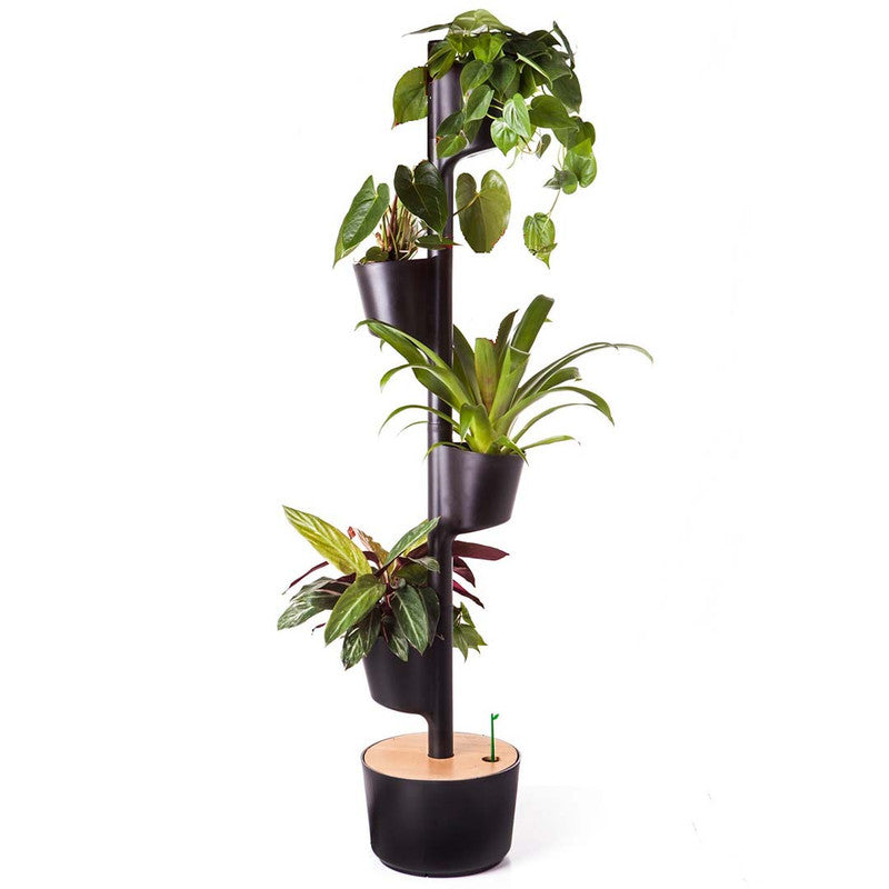 Macetero Vertical Citysens Con Riego Inteligente De 4 Macetas – Negro, Polipropileno 100% Reciclado_0