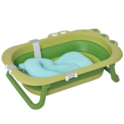 Homcom Bañera Plegable Para Bebé Bañera Bebé 0-3 Años 50 Litros Con Cojín Cómodo Y Patas Plegables Carga 50 Kg 80x53_0